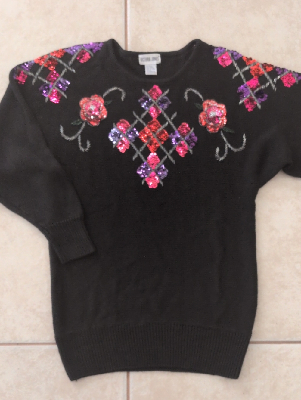 VICTORIA JONES Oversized Sequined Sweater